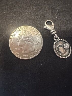 Silpada Silver Oval Initial Charm with Lobster Clasp